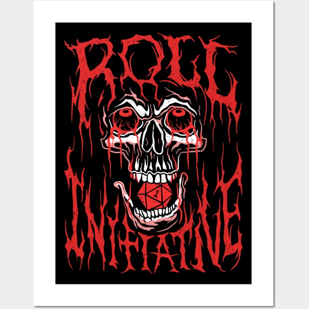 Roll Initiative - D20 Death Metal Wall Art by MaratusFunk